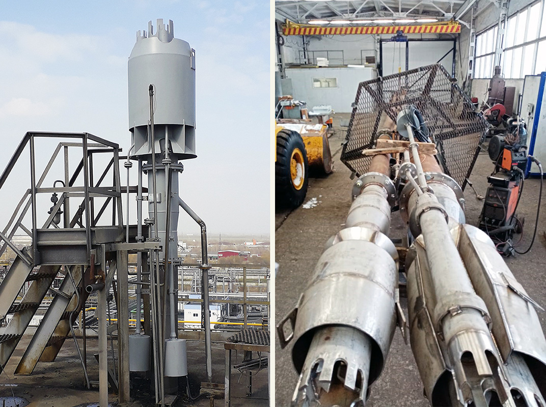 Факел сжигания кислых газов и совмещенных сбросов Установка сжигания кислых газов и совмещенная